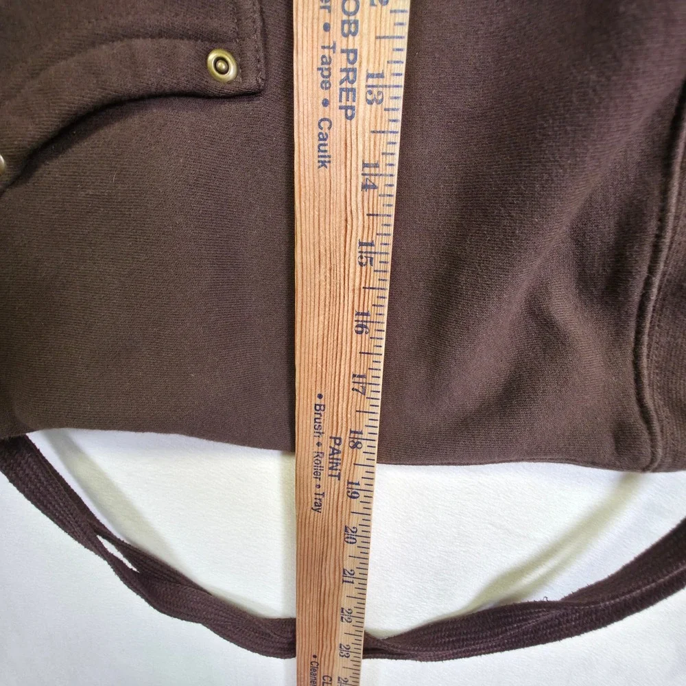 Mickey Mouse Drawstring Backpack Brown Walt‎ Disney Fleece Lined Cartoon Vintage